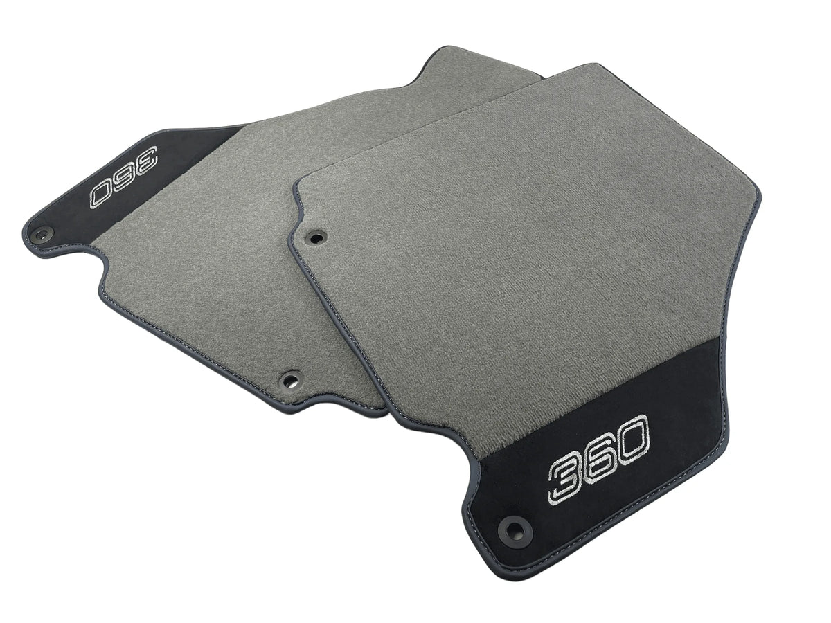 Floor Mats For Ferrari 360 Modena 1999-2005 Gray With Alcantara Leather - AutoWin