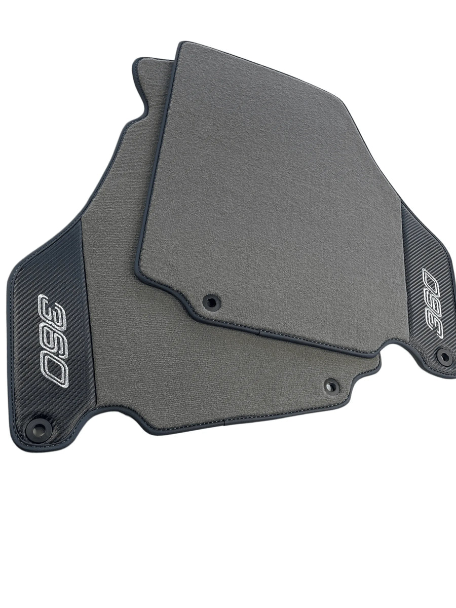 Floor Mats For Ferrari 360 Modena 1999-2005 Gray With Carbon Fiber Leather - AutoWin