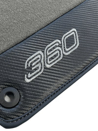 Floor Mats For Ferrari 360 Modena 1999-2005 Gray With Carbon Fiber Leather - AutoWin