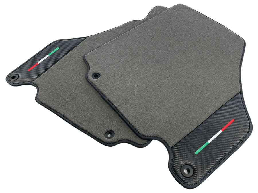 Floor Mats For Ferrari 360 Modena 1999-2005 Gray With Carbon Fiber Leather - AutoWin