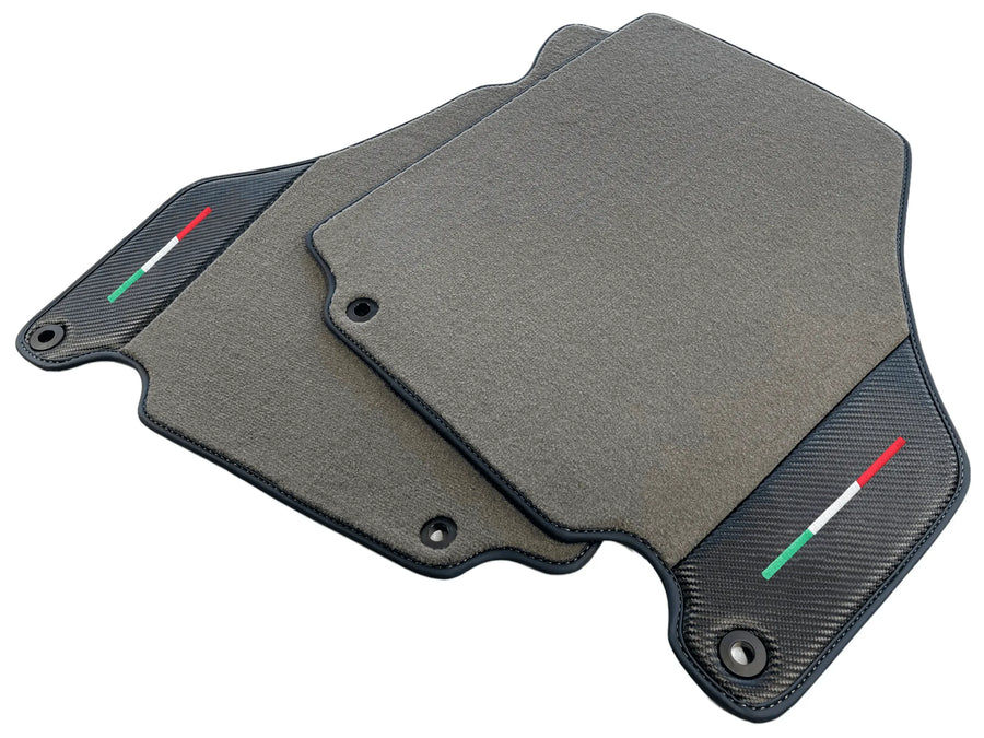 Floor Mats For Ferrari 360 Modena 1999-2005 Gray With Carbon Fiber Leather - AutoWin