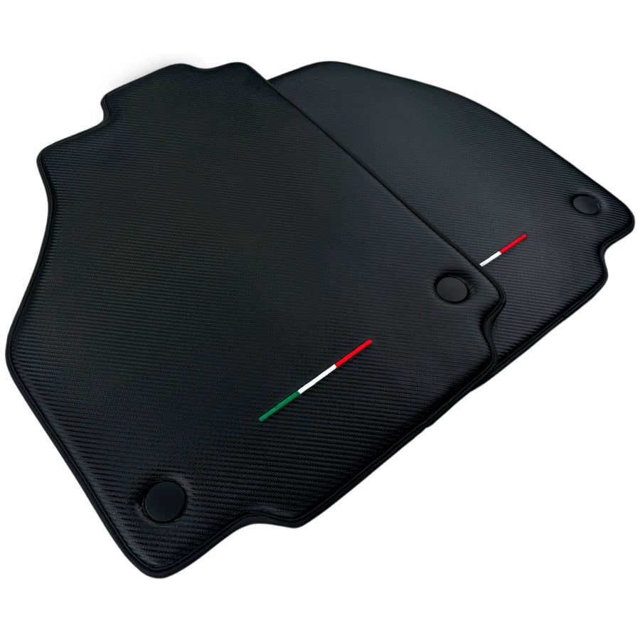 Floor Mats for Ferrari 458 GT2 (2012-2015) Carbon Fiber Leather Autowin Brand Italian Edition