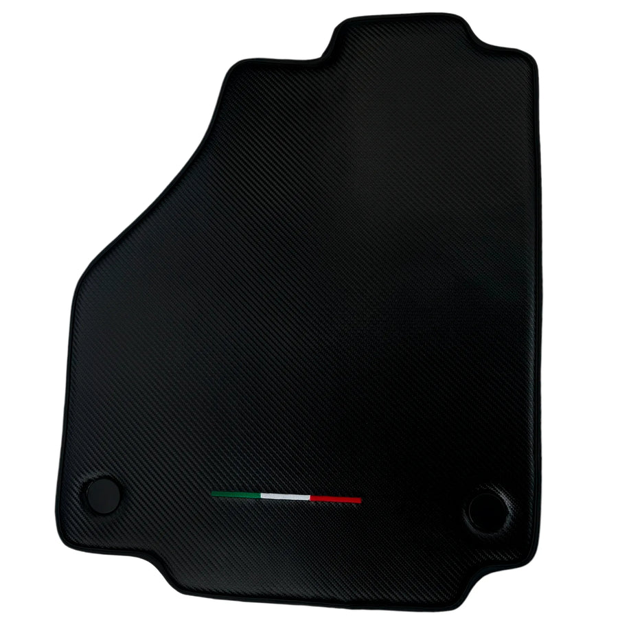 Floor Mats for Ferrari 458 GT2 (2012-2015) Carbon Fiber Leather Autowin Brand Italian Edition