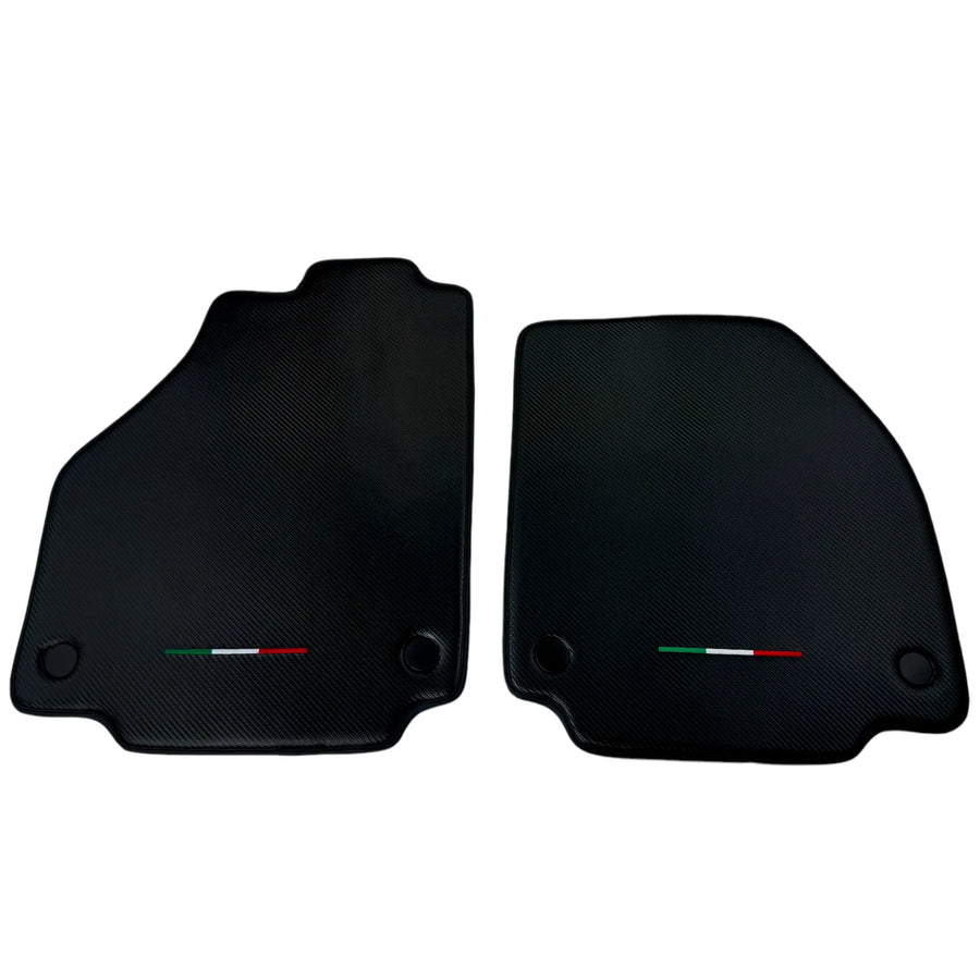 Floor Mats for Ferrari 458 GT2 (2012-2015) Carbon Fiber Leather Autowin Brand Italian Edition