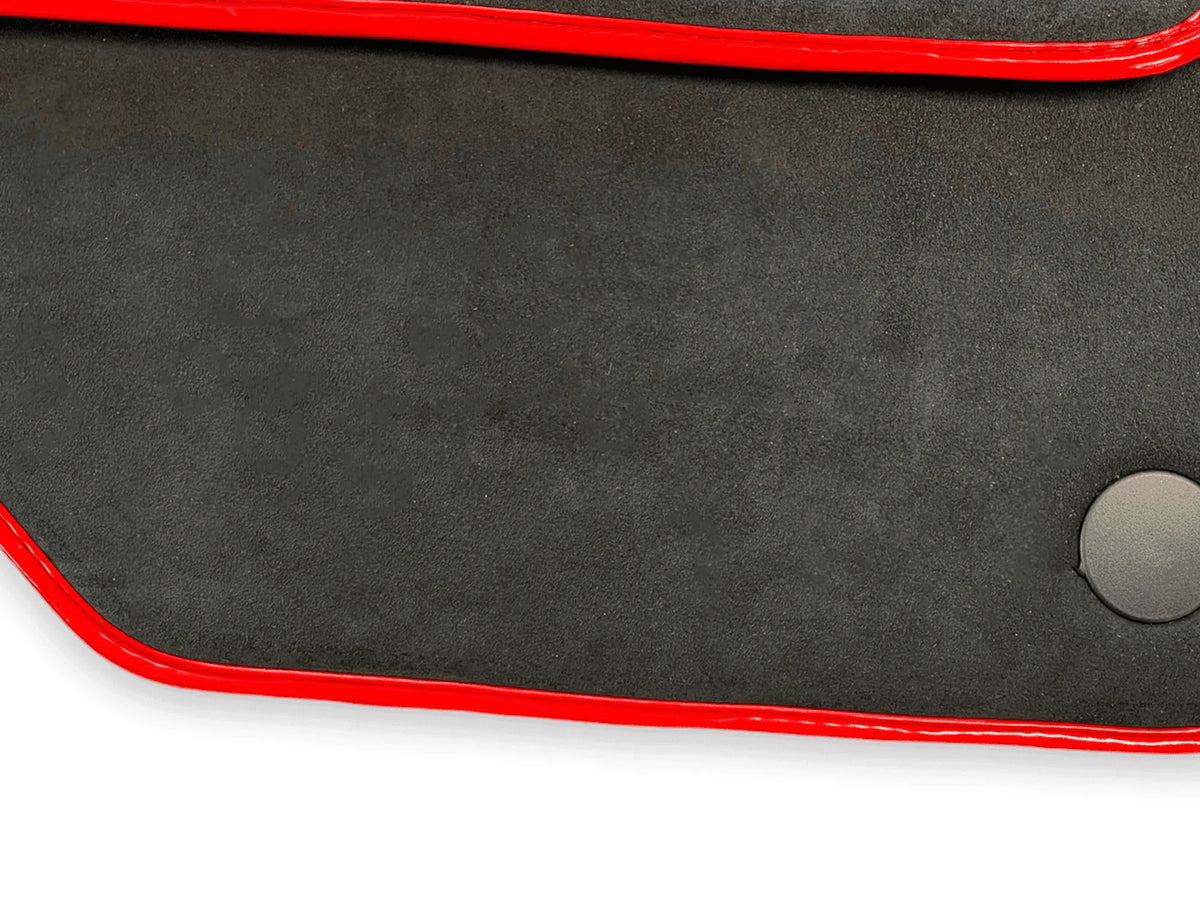Floor Mats For Ferrari 458 Italia (2009-2015) Alcantara Leather Red Trim - AutoWin
