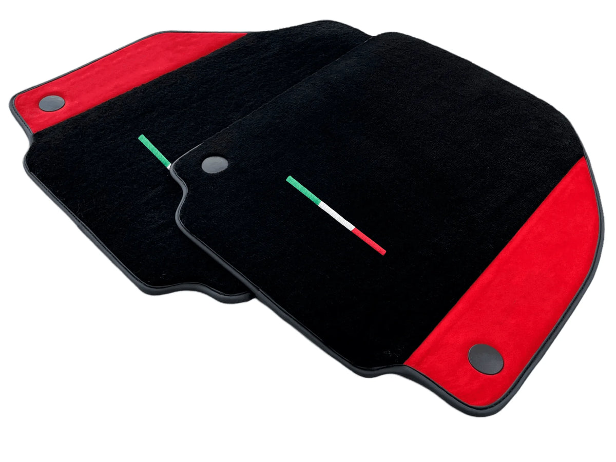 Floor Mats For Ferrari 458 Italia 2009-2015 Red Alcantara Leather - AutoWin