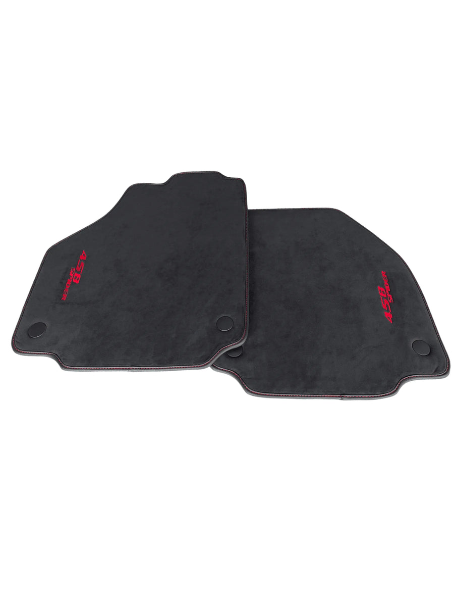 Floor Mats For Ferrari 458 Spider 2012-2015 Alcantara Leather - AutoWin