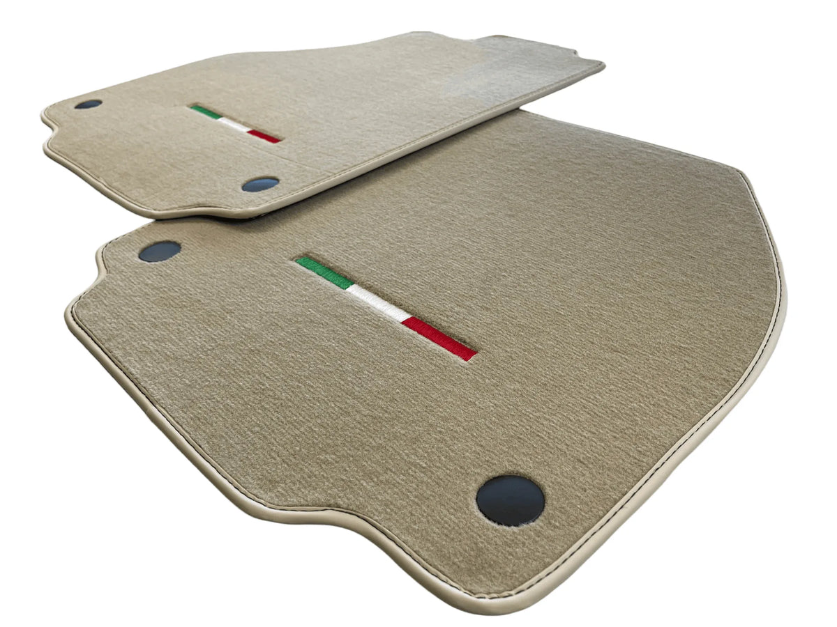 Floor Mats For Ferrari 458 Spider 2012-2015 Beige Italian Edition - AutoWin