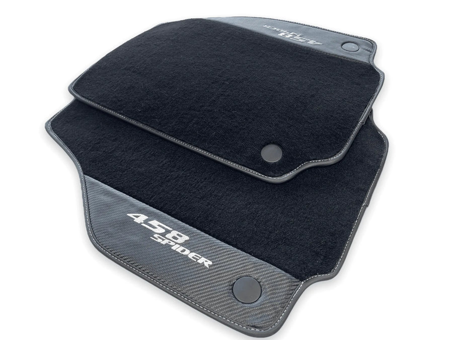 Floor Mats For Ferrari 458 Spider 2012-2015 Carbon Leather - AutoWin