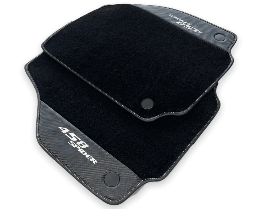 Floor Mats For Ferrari 458 Spider 2012-2015 Carbon Leather - AutoWin