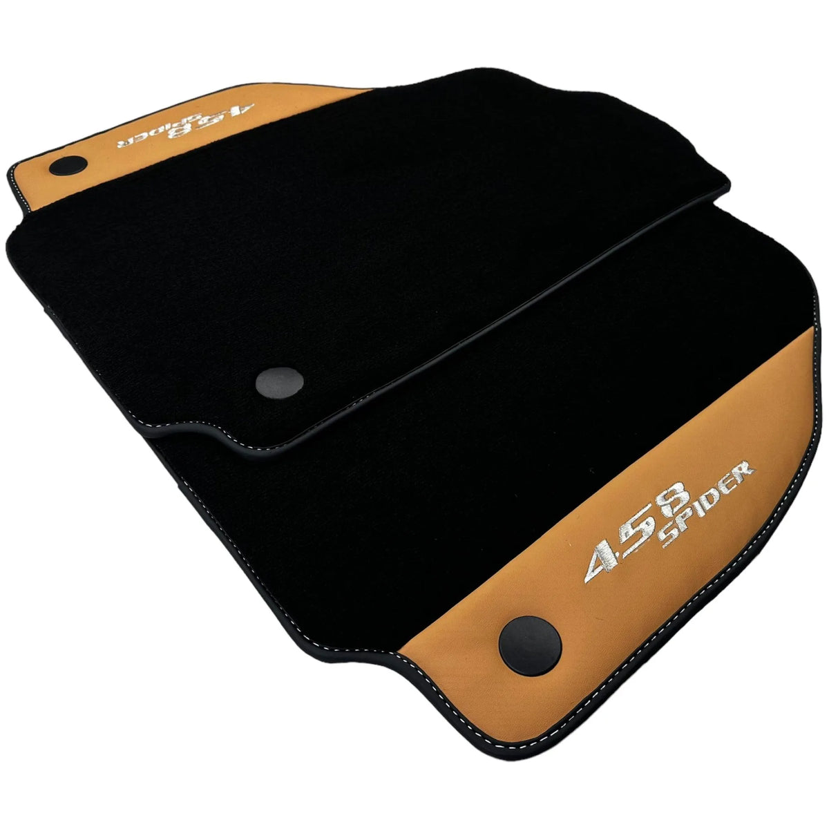 Floor Mats for Ferrari 458 Spider (2012-2015) with Beige Tradizione Nappa Leather - AutoWin