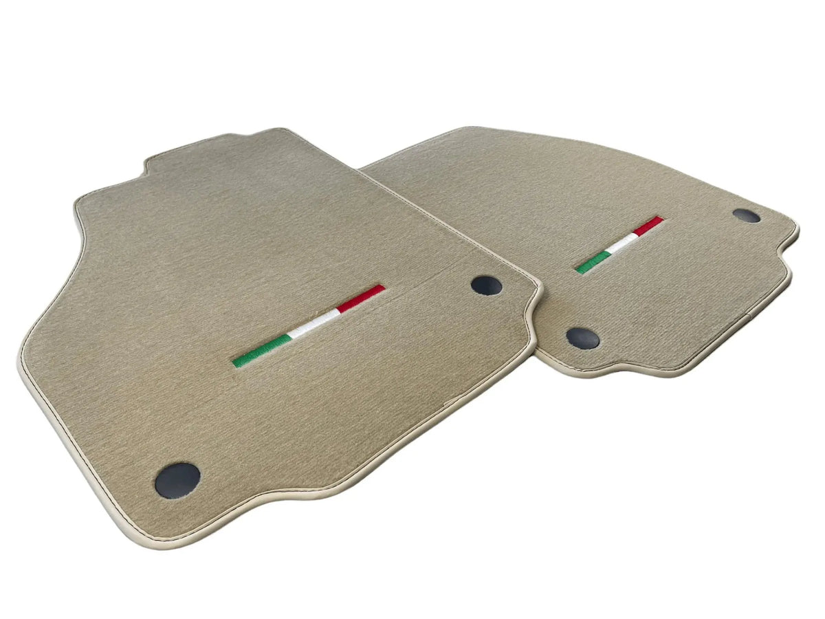 Floor Mats For Ferrari 488 2015-2022 Beige Autowin Brand Italian Edition