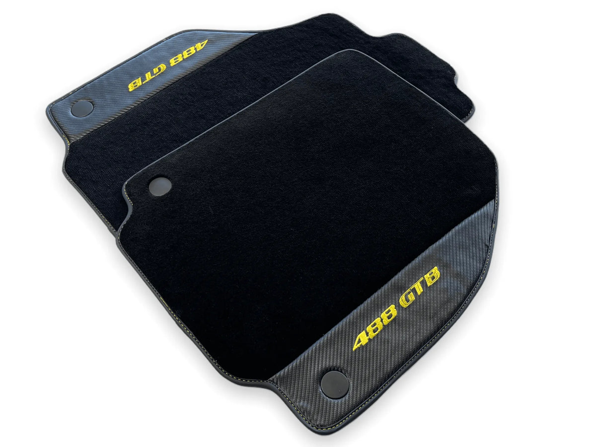 Floor Mats For Ferrari 488 GTB 2015-2022 Carpet With Carbon Fiber - AutoWin