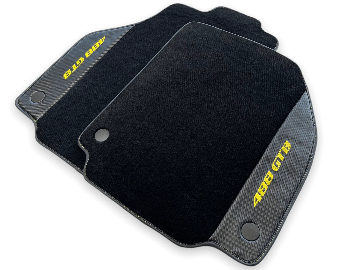 Floor Mats For Ferrari 488 GTB 2015-2022 Carpet With Carbon Fiber - AutoWin
