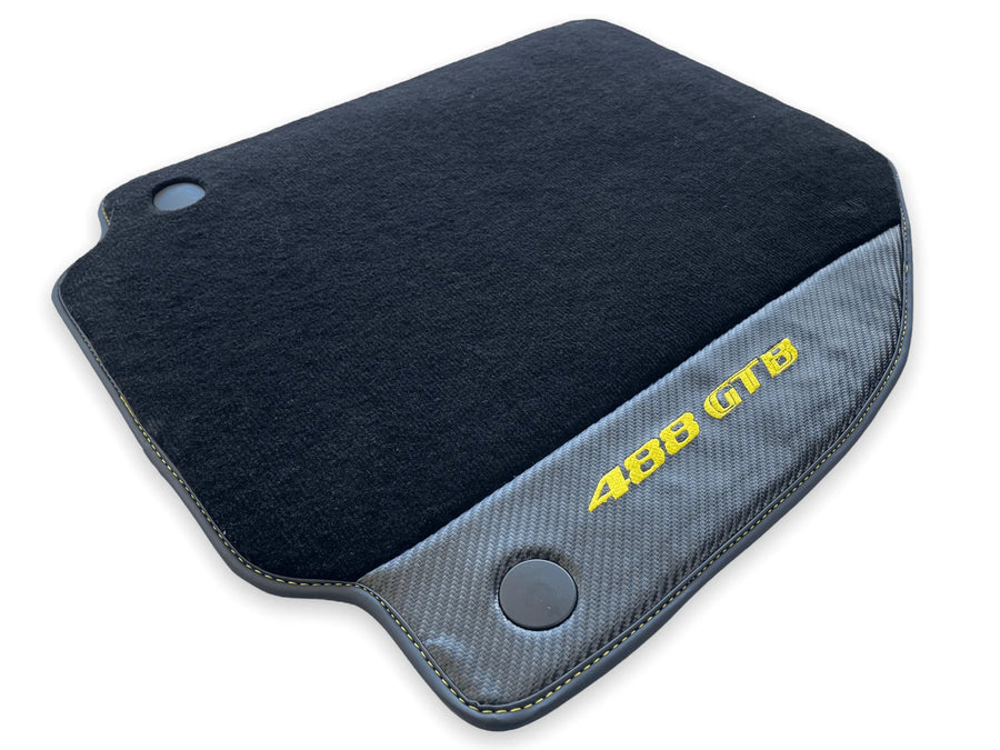 Floor Mats For Ferrari 488 GTB 2015-2022 Carpet With Carbon Fiber - AutoWin