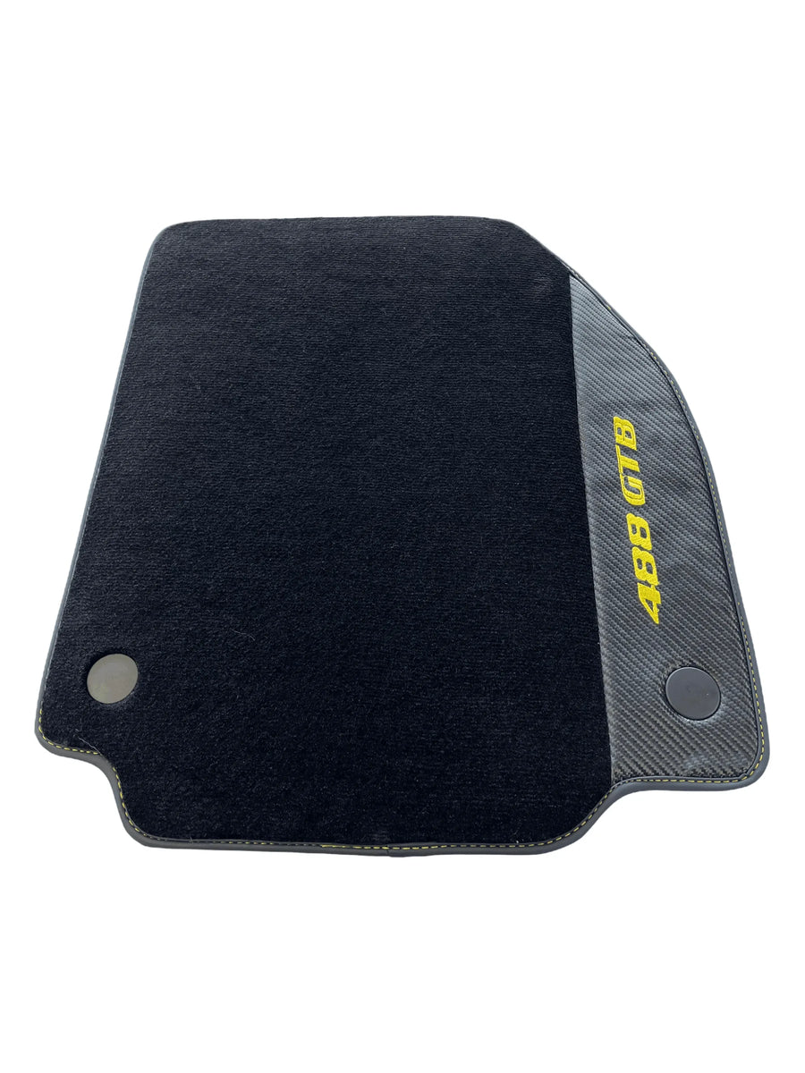 Floor Mats For Ferrari 488 GTB 2015-2022 Carpet With Carbon Fiber - AutoWin