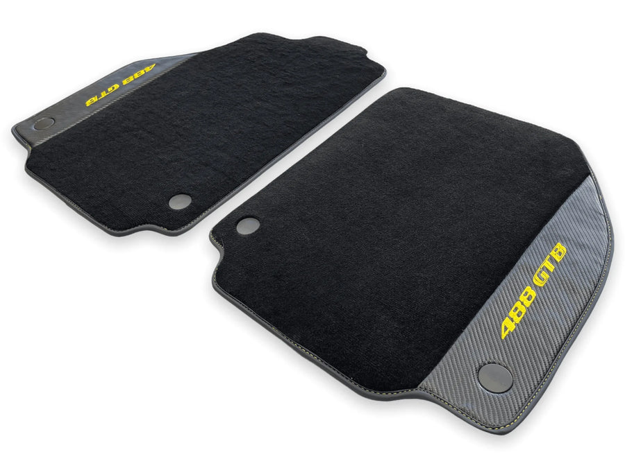 Floor Mats For Ferrari 488 GTB 2015-2022 Carpet With Carbon Fiber - AutoWin