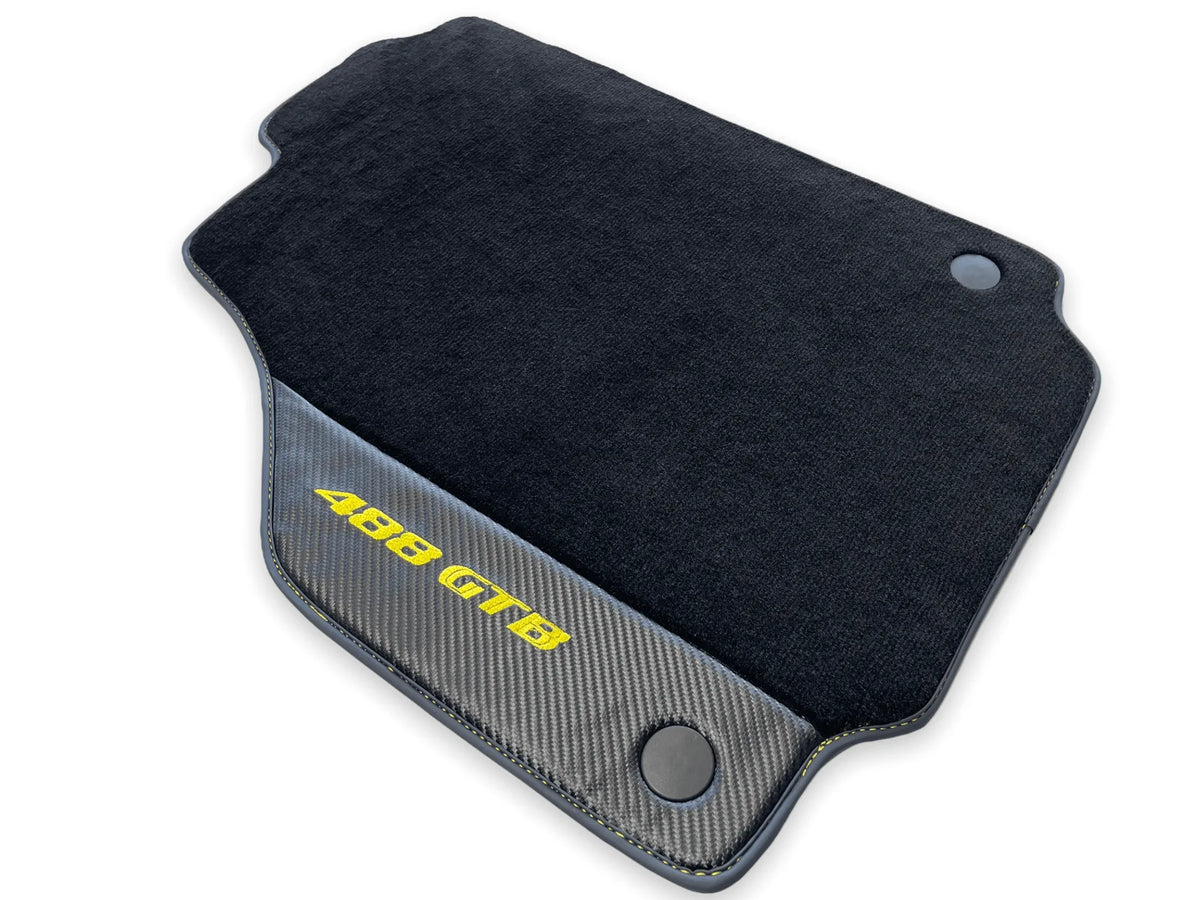 Floor Mats For Ferrari 488 GTB 2015-2022 Carpet With Carbon Fiber - AutoWin