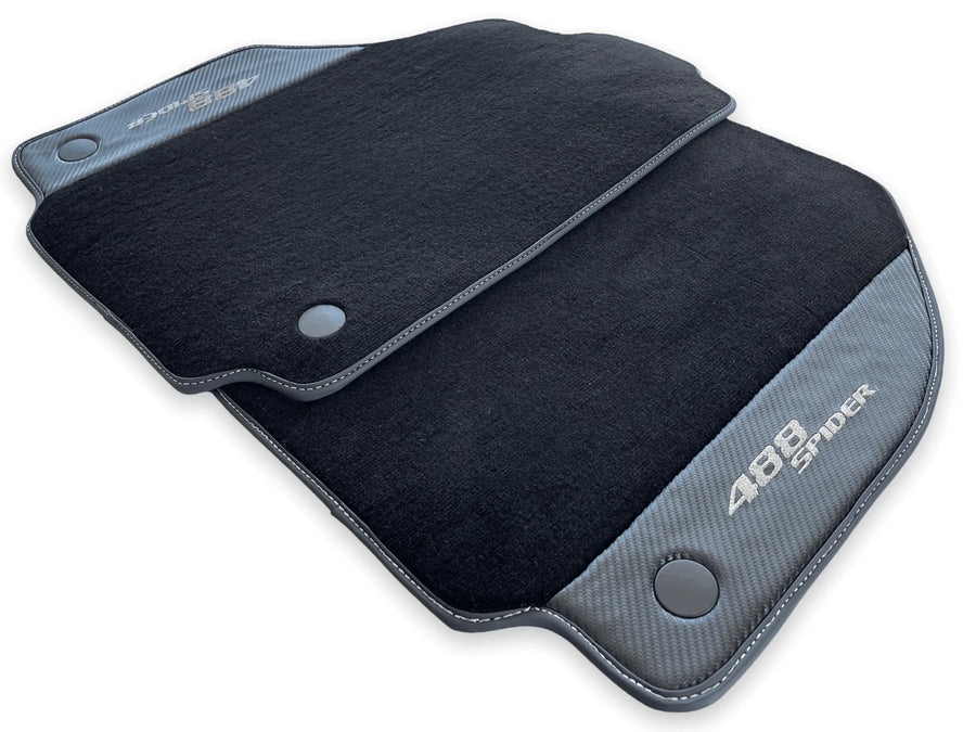 Floor Mats For Ferrari 488 Spider 2015-2022 Carbon Fiber AutoWin Brand IT Edition - AutoWin