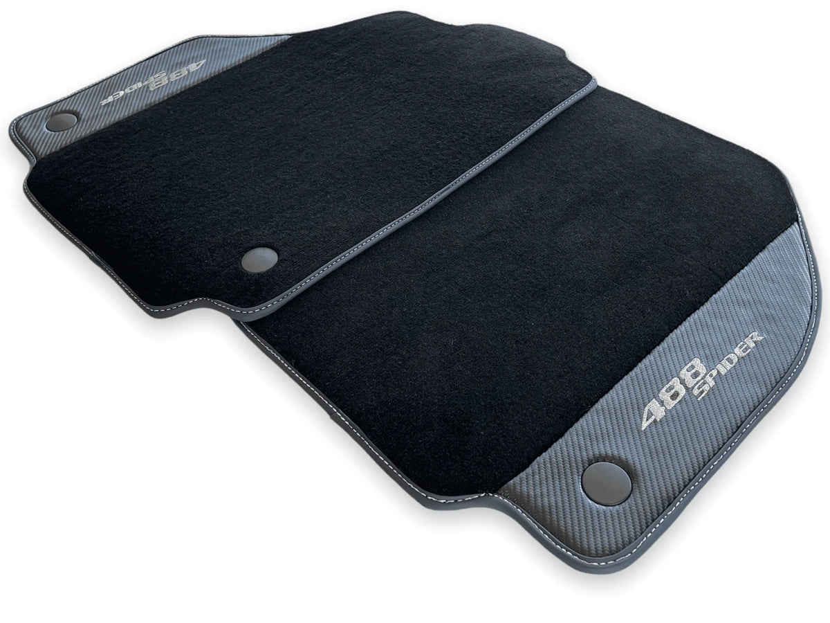 Floor Mats For Ferrari 488 Spider 2015-2022 Carbon Fiber AutoWin Brand IT Edition - AutoWin