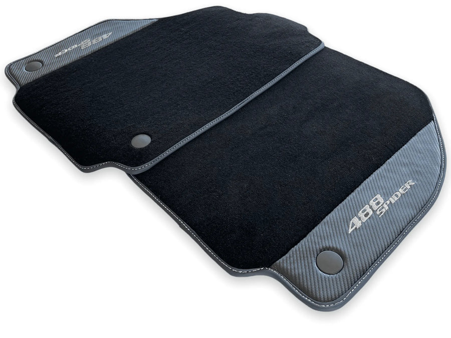 Floor Mats For Ferrari 488 Spider 2015-2022 Carbon Fiber AutoWin Brand IT Edition - AutoWin