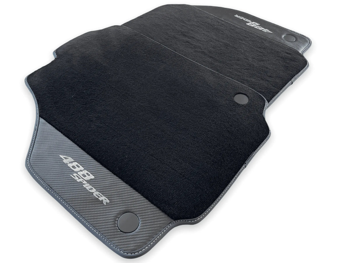 Floor Mats For Ferrari 488 Spider 2015-2022 Carbon Fiber AutoWin Brand IT Edition - AutoWin