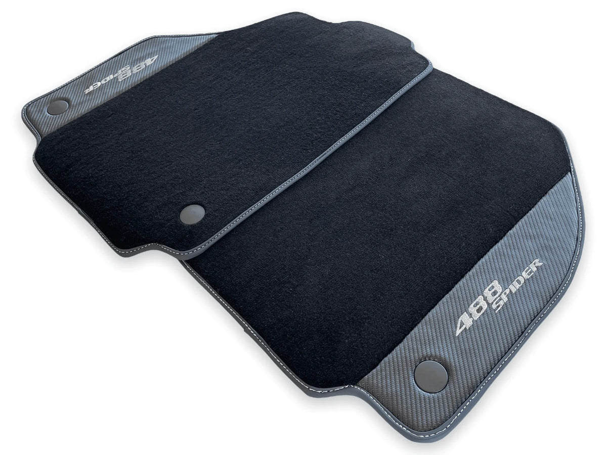 Floor Mats For Ferrari 488 Spider 2015-2022 Carbon Fiber AutoWin Brand IT Edition - AutoWin