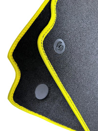 Floor Mats For Ferrari 488 Spider 2015-2022 Leather and Yellow Trim - AutoWin
