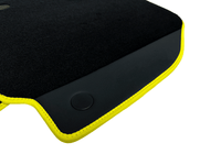 Floor Mats For Ferrari 488 Pista Spider (2019-2021) Leather and Yellow Trim - AutoWin