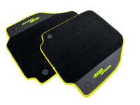 Floor Mats For Ferrari 488 Spider 2015-2022 Leather and Yellow Trim - AutoWin