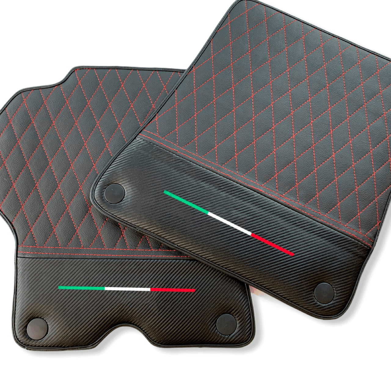 Floor Mats For Ferrari California Convertible 2008-2014 Leather Carbon Edition - AutoWin