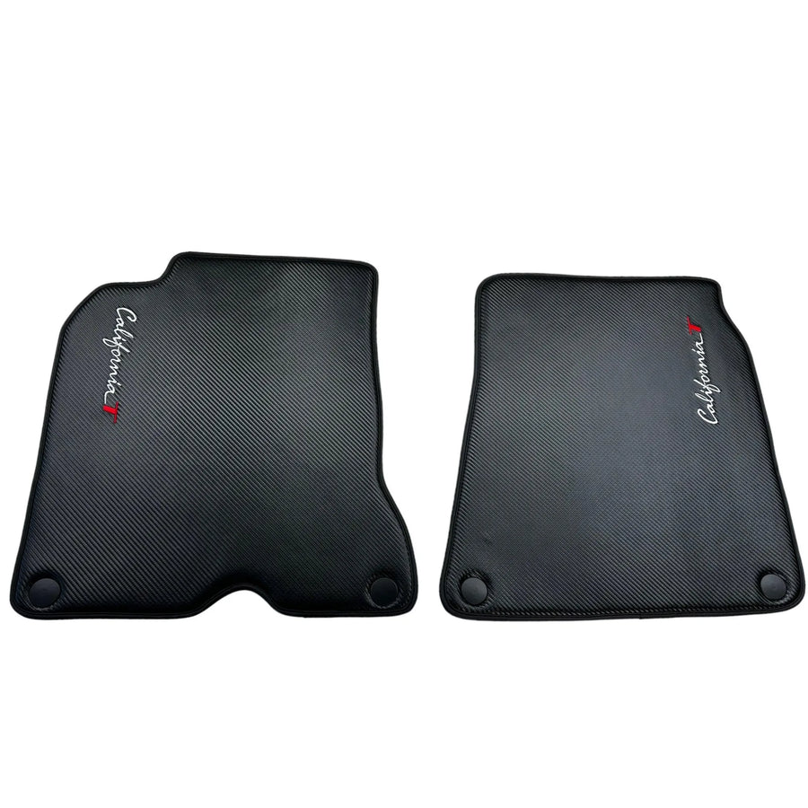 Floor Mats For Ferrari California T (2015-2018) Carbon Fiber Leather - AutoWin