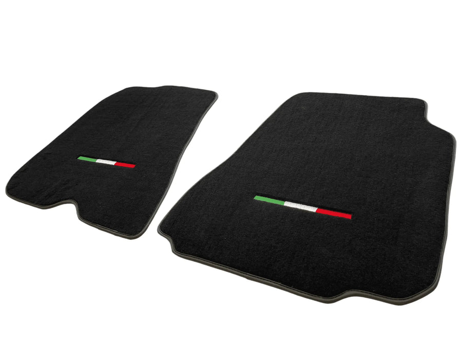 Floor Mats For Ferrari F12 Berlinetta Black Tailored Carpets With Italian Emblem - AutoWin