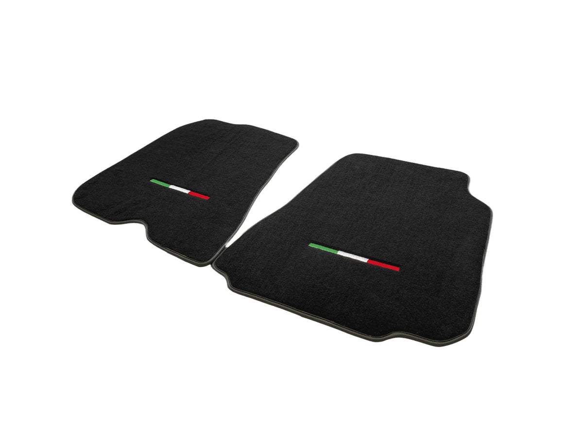 Floor Mats For Ferrari F12 Berlinetta Black Tailored Carpets With Italian Emblem - AutoWin