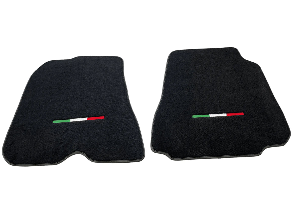 Floor Mats For Ferrari F12 Berlinetta Black Tailored Carpets With Italian Emblem - AutoWin