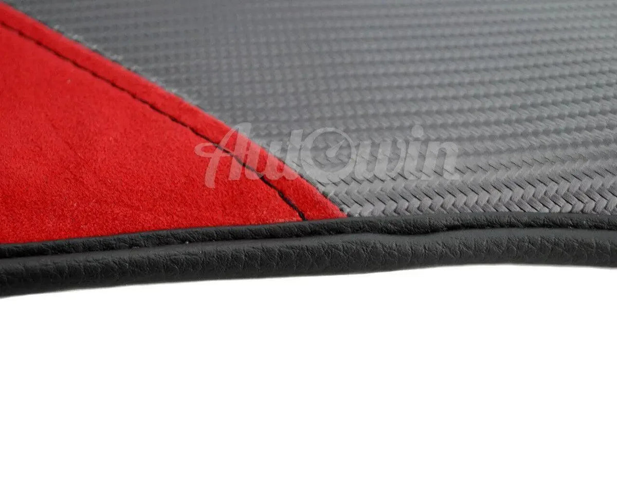 Floor Mats For Ferrari F430 2004-2009 Carbon & Alcantara Leather F430 Emblem