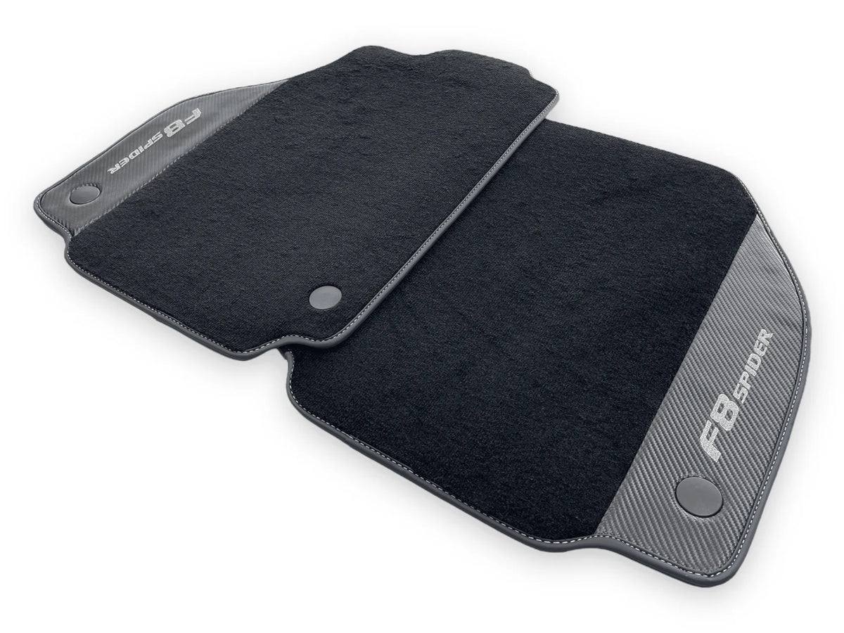Floor Mats For Ferrari F8 Spider 2019-2022 With Carbon Fiber Leather - AutoWin
