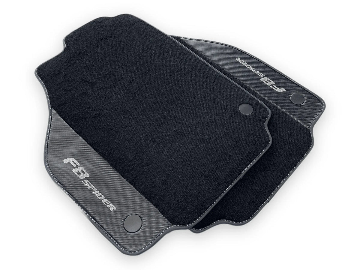 Floor Mats For Ferrari F8 Spider 2019-2022 With Carbon Fiber Leather - AutoWin
