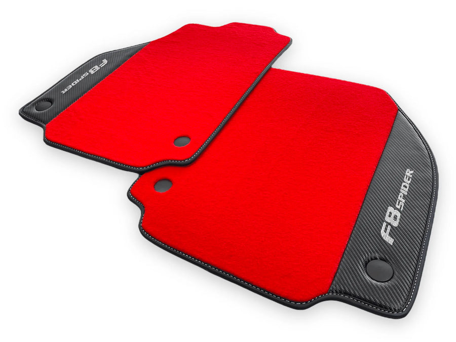Floor Mats For Ferrari F8 Spider 2019-2022 With Carbon Leather - AutoWin