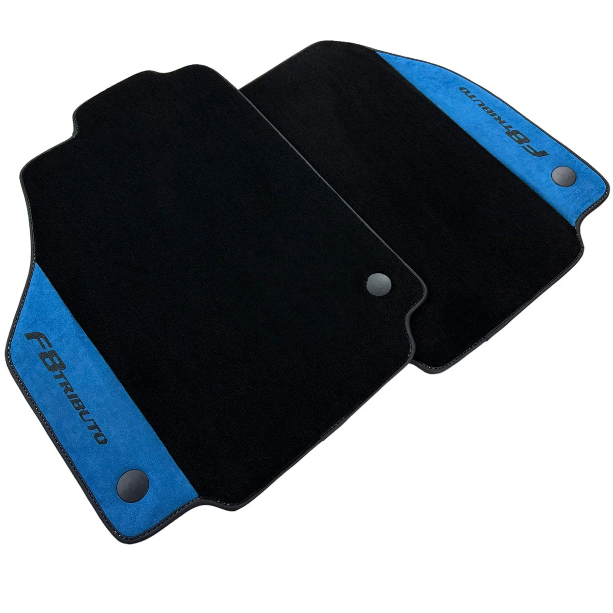 Floor Mats For Ferrari F8 Tributo 2019-2022 With Blue Alcantara Leather - AutoWin