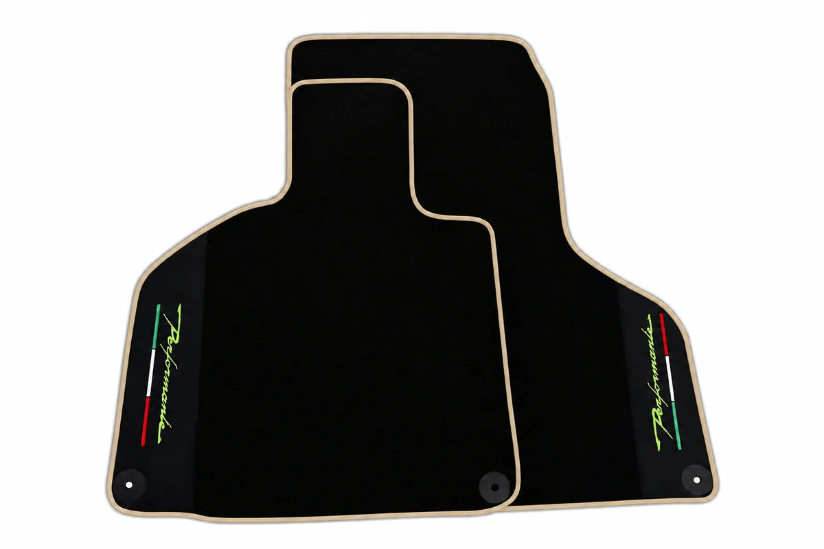 Floor Mats for Lamborghini Huracan Perfomante with Alcantara Leather | Various Trim Colors Beige trim