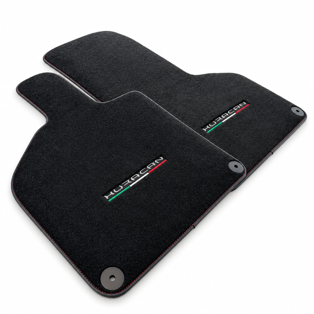 Floor Mats for Lamborghini Huracan With Italian Flag Red Stitch - AutoWin
