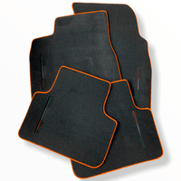 Floor Mats For Lamborghini Urus Black Tailored With Orange Rounds Carpets - AutoWin