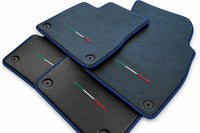 Floor Mats For Lamborghini Urus Carbon Leather Tailored Orange Trim Dark Blue trim