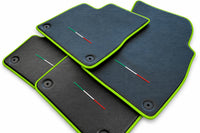 Floor Mats For Lamborghini Urus Carbon Leather Tailored Orange Trim Green trim