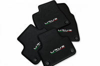 Floor Mats For Lamborghini Urus Made From Carbon Fiber Leather Black trim