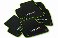 Floor Mats For Lamborghini Urus Made From Carbon Fiber Leather Green trim