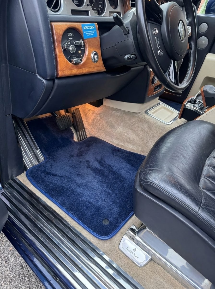 Interior look of floor mats for Floor Mats For Rolls Royce Phantom Drophead Coupe 2007–2016 Dark Blue