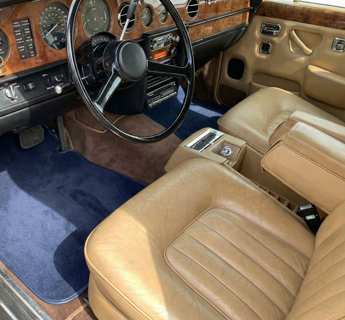 Interior look of floor mats for Floor Mats For Rolls Royce Shadow 1965-1977 Dark Blue