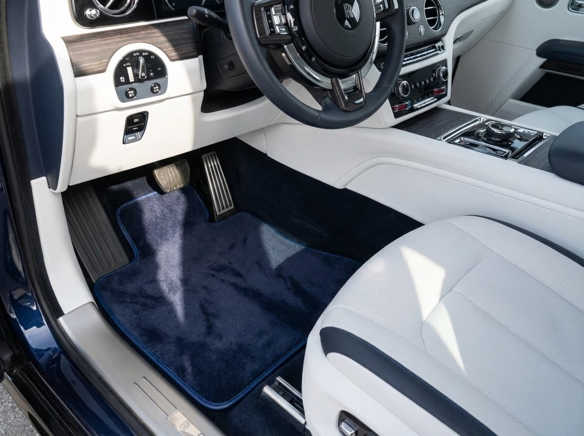 Interior look of floor mats for Floor Mats For Rolls Royce Spectre (2023-2024) Dark Blue